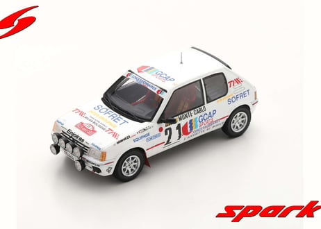 Spark 1/43 (S9453) Peugeot 205 GTI #21 3rd Rally MonteCarlo 1988