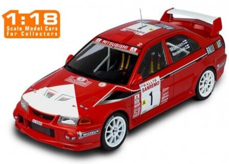 ixo models 1/18 (18RMC074A) MITSUBISHI Lancer RS Evo 6 #1 Winner Rally Sanremo 1999