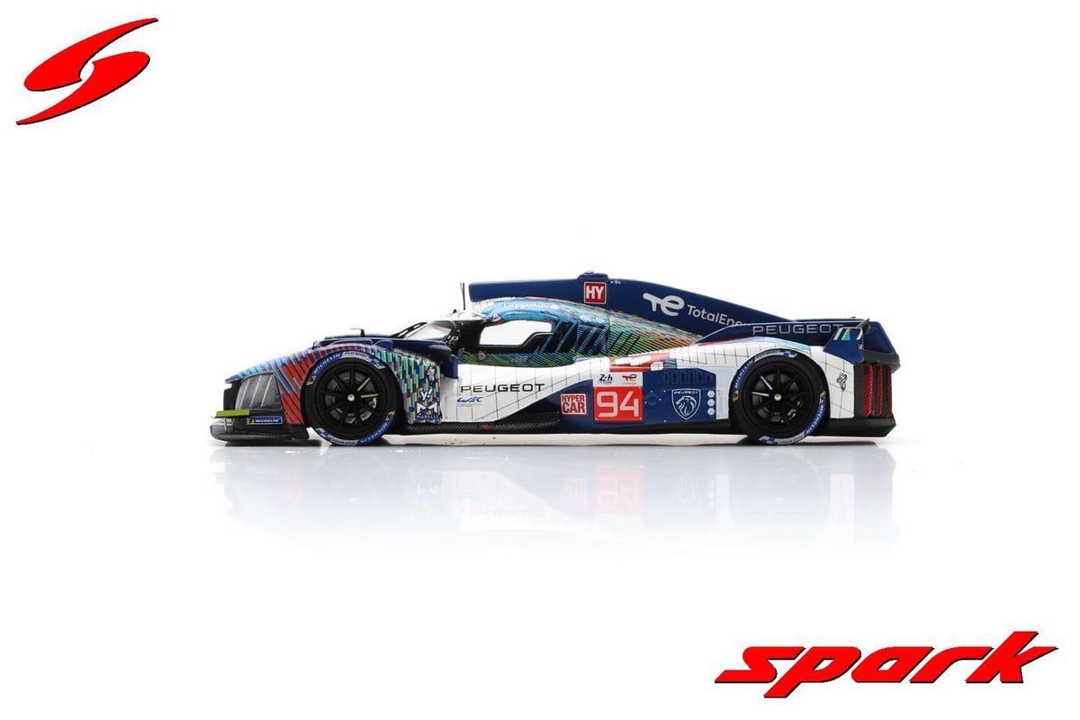 Peugeot 9×8 HYPERCAR 1/43 Spark 直筆サイン入り 1/43 Spark 2021 Peugeot 9x8 Hypercar Prototype (Grey & Black