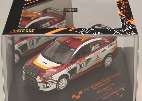 VITESSE 1/43 (43442) MITSUBISHI LANCER EVOLUTION X #00 H.Miyoshi/S.Hayashi Rally Japan 2008 Zero Car