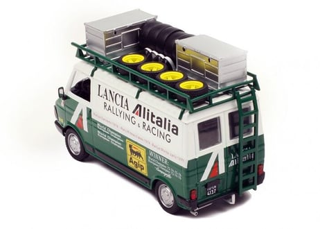 ixo models 1/43 (RAC284X) FIAT242  Rally Service Transporter  Alitalia - Lancia Rally Team