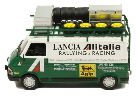 ixo models 1/43 (RAC284X) FIAT242  Rally Service Transporter  Alitalia - Lancia Rally Team