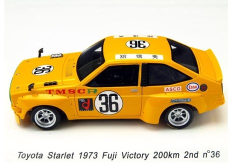 Reve Collection 1/43 (R70231) TOYOTA スターレット 1973年 富士ビクトリー200Km 2位 #36