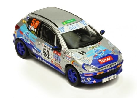 ixo models 1/43 (RAM697) Peugeot 206XS Rallye Terre des Cardabelles ＃50 Winner