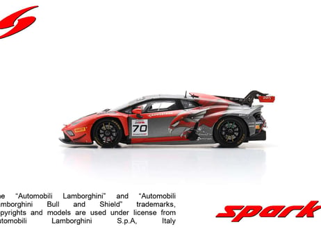 Spark 1/43(SB738)Lamborghini Huracan GT3EVO2#70 Crowdstrike Racing by Leipert Motorsport 24HSpa 2023