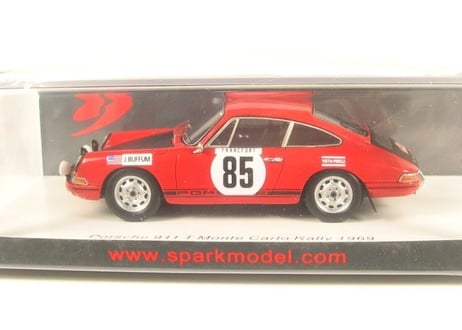 Spark 1/43 (S6608) PORSCHE 911 T #85 MONTE CARLO RALLY 1969