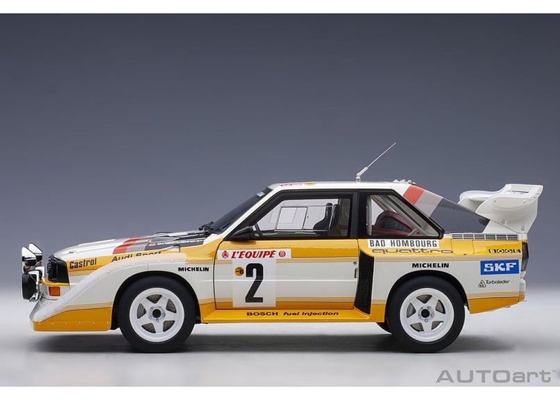 ミニカー AUTOart Audi sport Quattro 1988 1/18 AUTOART-Audi Sport Quattro S1 Racing Car Model, Ornamento