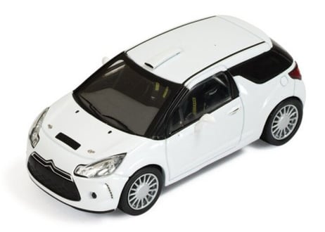 ixo models 1/43 (RAM457) Citroen DS3 R3 2010  Rally Spec "Ready to Race" White