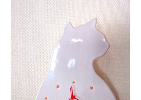 猫の壁掛け時計＊白猫＊