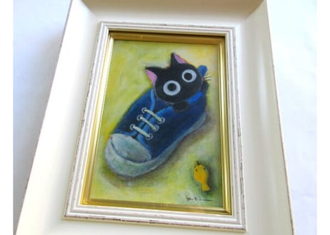 かつきかずお 額装絵画 ＊くつ＊
