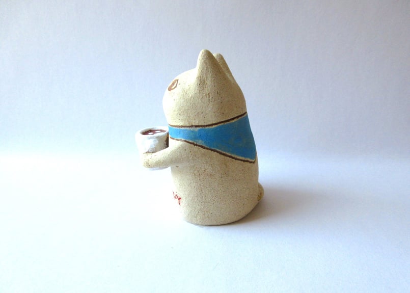 kuu カフェ de ネコ 青5＊ラテアート にくきゅう | コーヒー豆と雑貨の