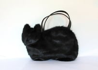 黒猫のふわふわネコバッグ  エコファー