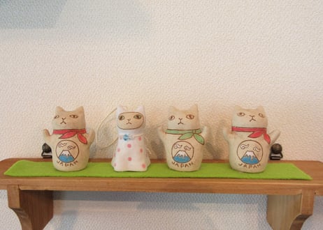 kuu てるてるニャンコ　ピンクC＊明日はお天気