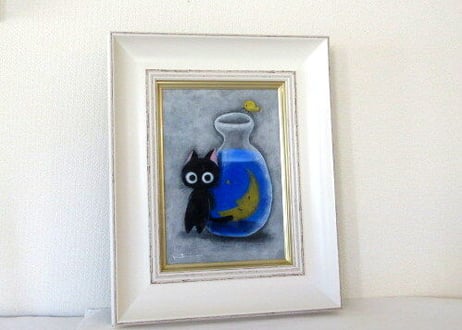 かつきかずお 額装絵画＊ボクだけの青い夜＊