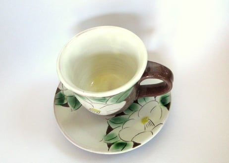 中川守雄　白椿のコーヒーカップB