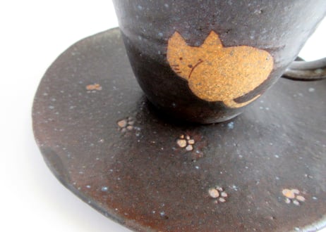 桃窯　猫のコーヒーカップC