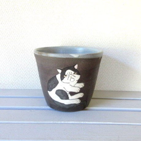 つぐみ製陶所 　猫のフリーカップ＊エキゾチック2
