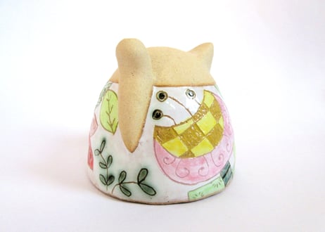 安藤喜代子 パッチワーク猫のカップ＊ピンクＡ
