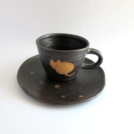 桃窯　猫のコーヒーカップC