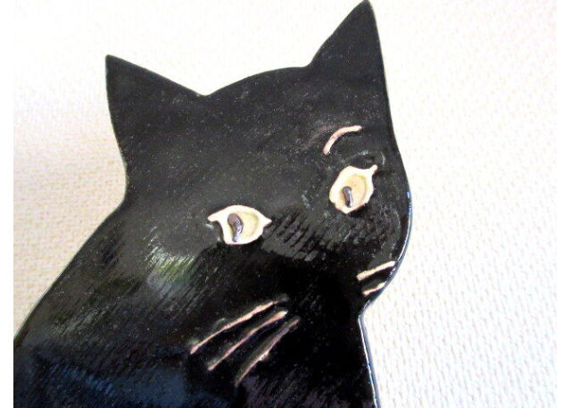 黒猫様 矢島幸代＊黒猫時計 右A | コーヒー豆と雑貨の店 豆ねこ