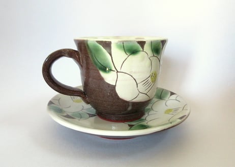 中川守雄　白椿のコーヒーカップC