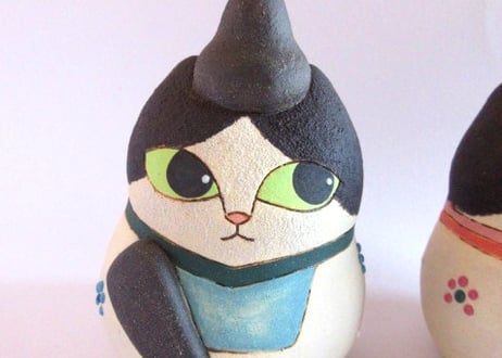古谷萌仁香　猫のお雛様・小＊ハチワレ猫＊箱付
