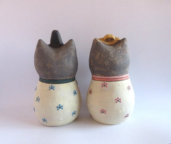 古谷萌仁香 猫のお雛様・大＊黒猫＊箱付 | コーヒー豆と雑貨の店 豆ねこ