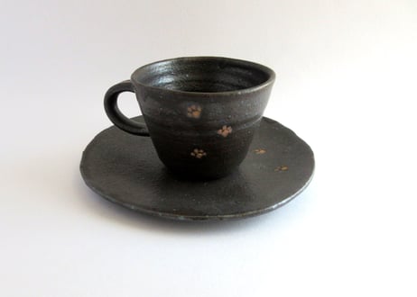 桃窯　猫のコーヒーカップE