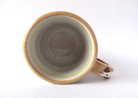 安藤喜代子　パッチワークネコのコーヒーカップ＊イエロー