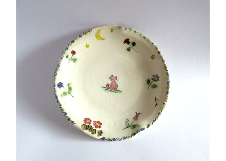 早川ゆかこ　コーヒーカップ＊猫とお花とお月さまB