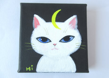 なつめみちこ 猫の肖像画【白猫】