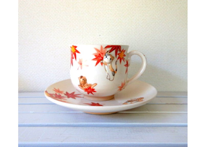 京焼・小手鞠窯 コーヒーカップ紅葉＊ミケとトラ | コーヒー豆と
