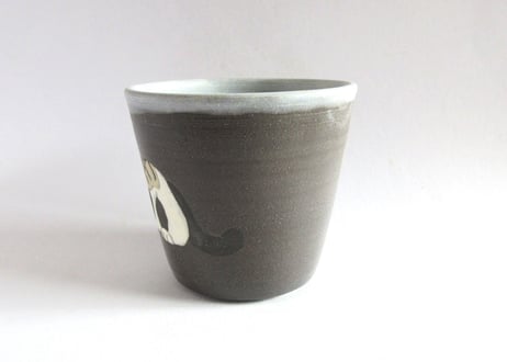 つぐみ製陶所　猫のフリーカップE＊ミケネコ
