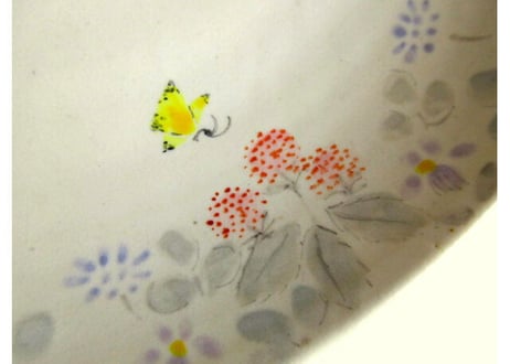 樫村恭子 うさぎと野の花の大きな丸皿A