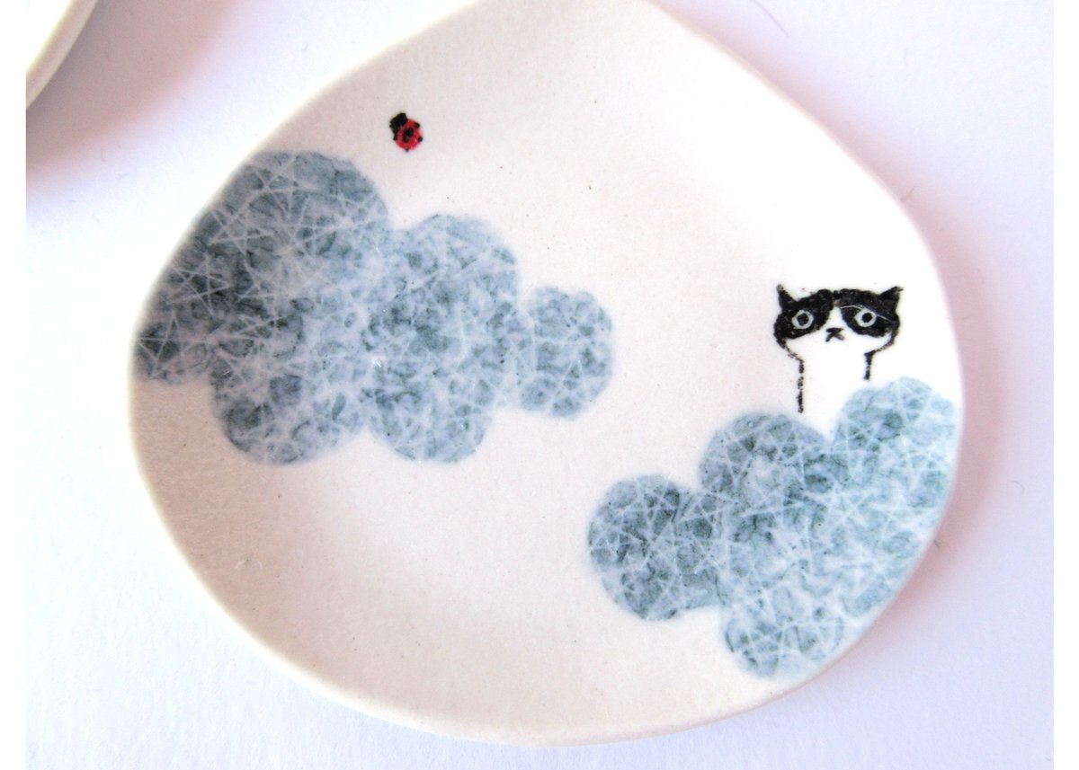 みなかわねこ ねこの豆皿＊猫とてんとう虫①② | コーヒー豆と雑貨の店