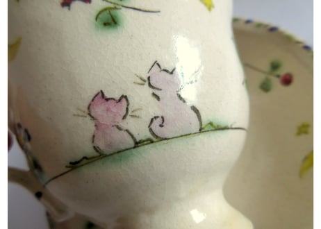 早川ゆかこ　コーヒーカップ＊猫とお花とお月さまD