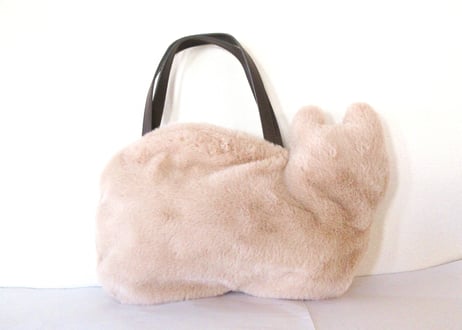 新作＊ふわふわファーのネコバッグ＊ミルクティー色のネコちゃん