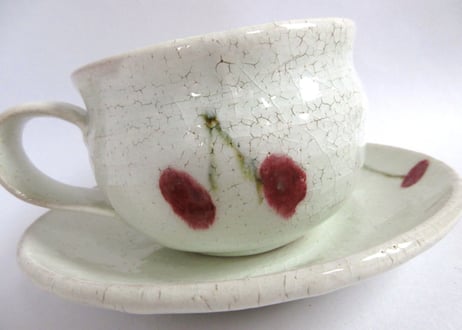 巌陶房 さくらんぼコーヒーカップ たっぷりサイズE