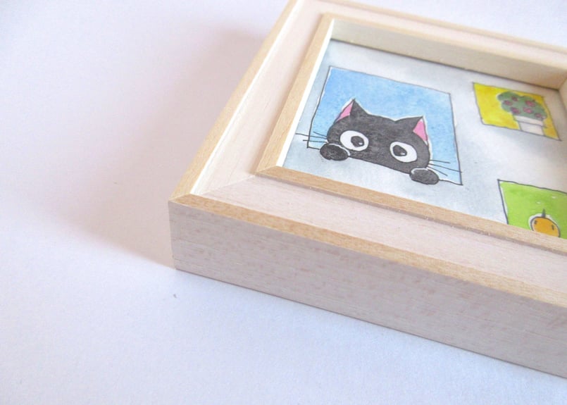 かつきかずお×黒猫ノア 0921＊ちょこんと窓から | コーヒー豆と雑貨の