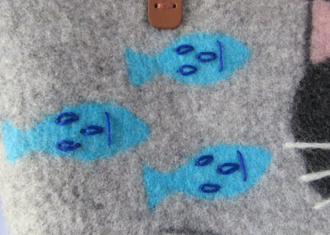 haruru＊woolfelt　猫のトートバッグ＊グレー