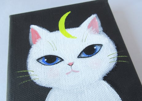 なつめみちこ 猫の肖像画【白猫】