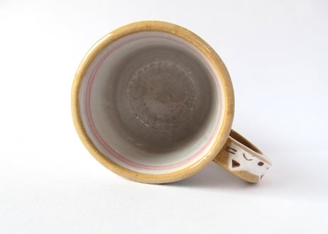 安藤喜代子　パッチワークネコのコーヒーカップ＊ピンクC