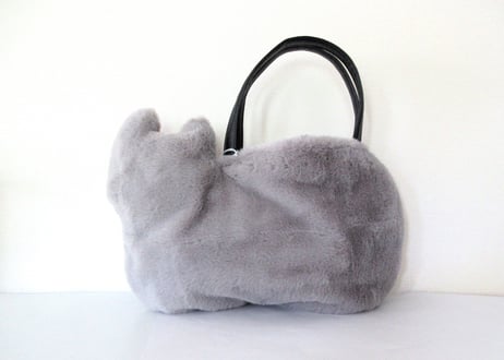 ふわふわファーのネコバッグ＊ロシアンブルー