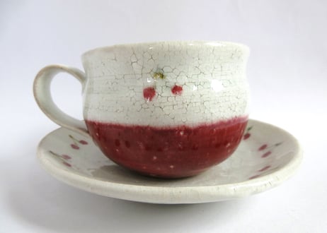 巌陶房 小さなさくらんぼ柄 コーヒーカップA