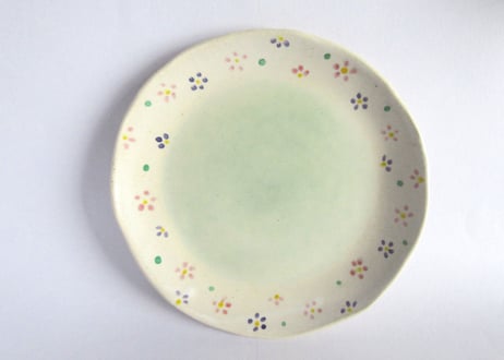 樫村恭子 うさぎと野の花のコーヒーカップ＊グリーンD