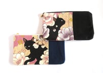 黒猫の平ポーチA/B 通帳ケース等に★1500円→1200円！