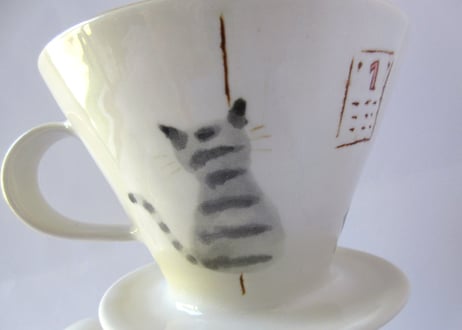 ヒロロ工房　猫のドリッパーセット