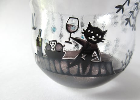 極楽寺がらす工房　kirie 月夜のグラスA 乾杯！