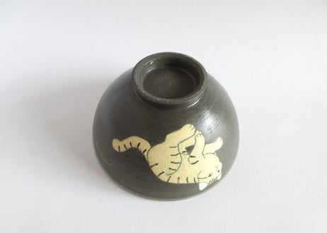 つぐみ製陶所 猫のご飯茶わん＊茶トラA
