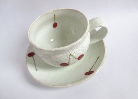 巌陶房 さくらんぼコーヒーカップ たっぷりサイズE